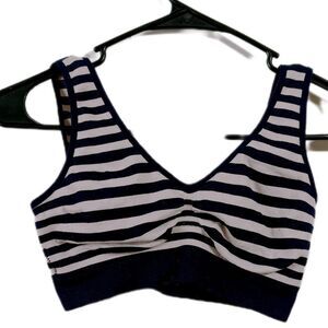 Striped Navy Blue and White Bra
